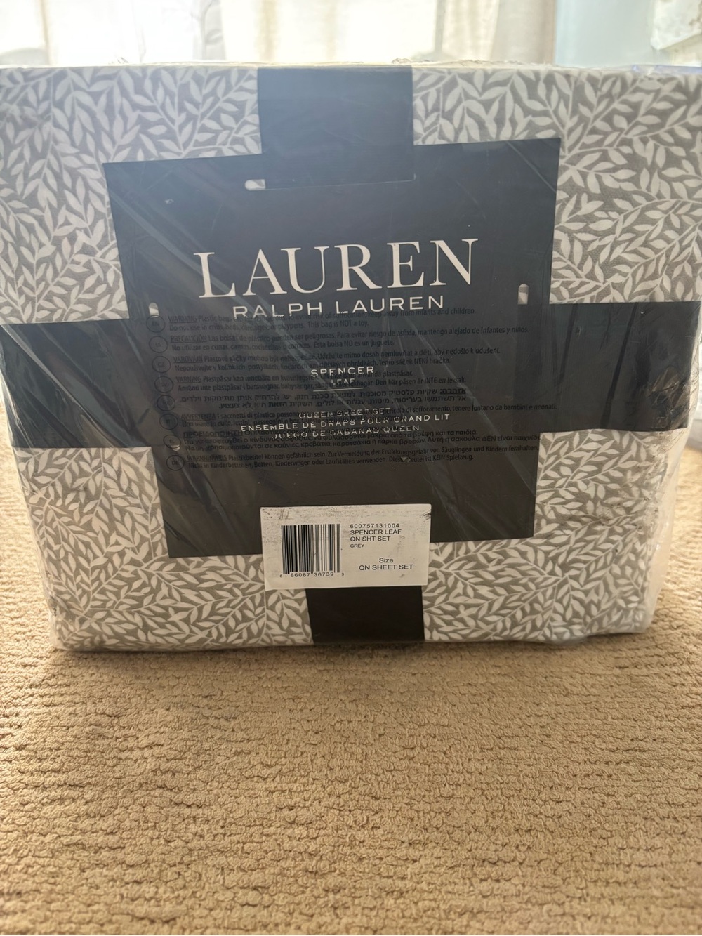 Lauren Ralph Lauren Spencer Queen Sheet Set - Grey